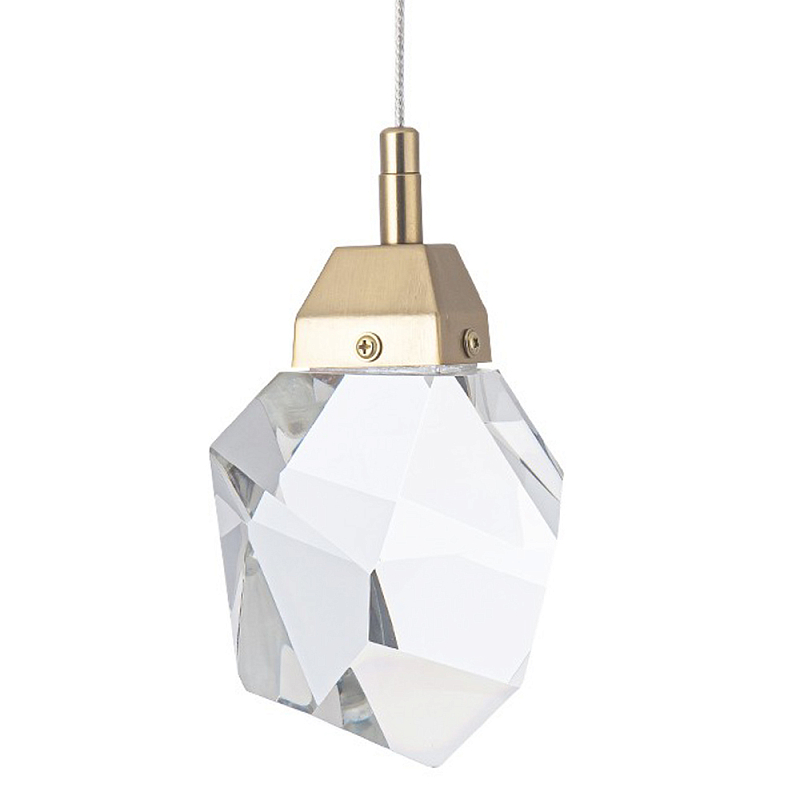 Подвесной светильник с хрустальным плафоном Esme Crystal Brass Hanging lamp Прозрачный Латунь Подвесной светильник с хрустальным плафоном Esme Crystal Brass Hanging lamp Прозрачный Латунь в Рязани | Loft Concept