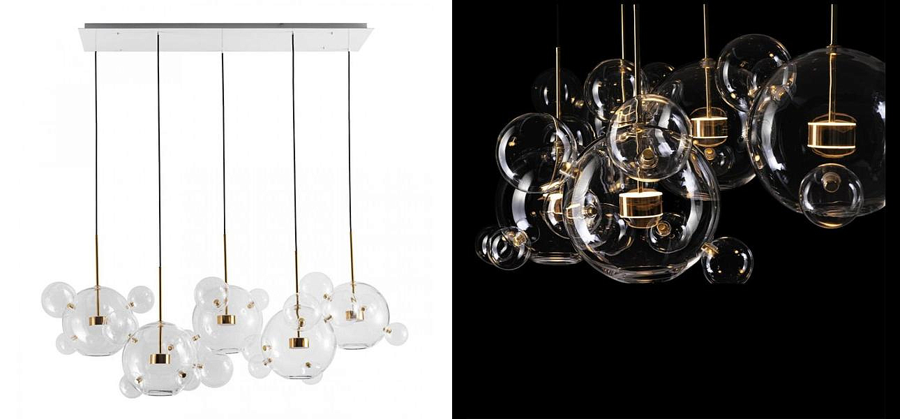 Линейный Светодиодный Светильник Giopato & Coombes Bubble Chandelier Linear Circle 5 плафонов Линейный Светодиодный Светильник Giopato & Coombes Bubble Chandelier Linear Circle 5 плафонов - Loft-Concept в Рязани