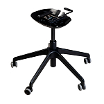 Стул с мягкой синей обивкой из велюра и подъемно-поворотным механизмом на черных колесиках Harper Blue варинант исполнения - 4 | Loft Concept в Рязани