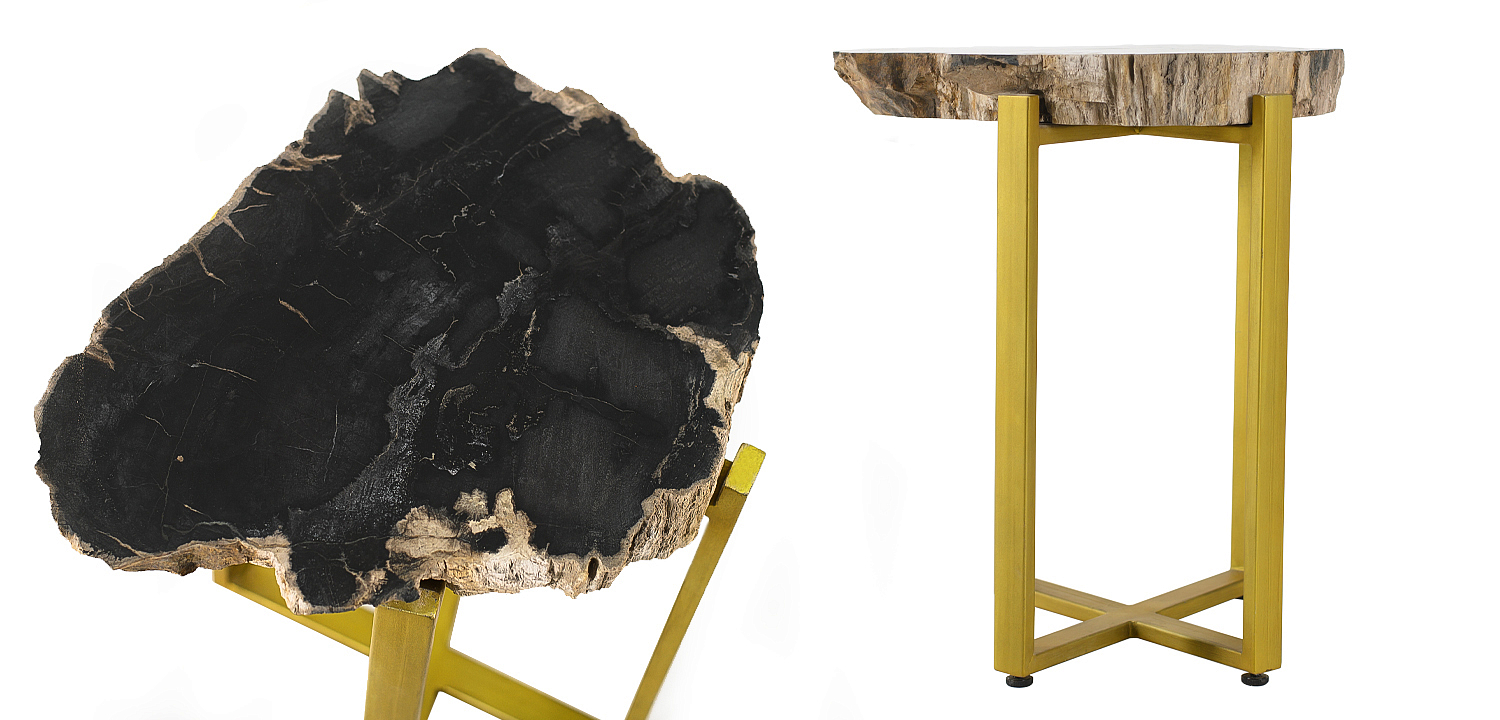 PETRIFIED WOOD COFFEETABLE GOLD S Окаменелое дерево PETRIFIED WOOD COFFEETABLE GOLD S Окаменелое дерево - Loft-Concept в Рязани