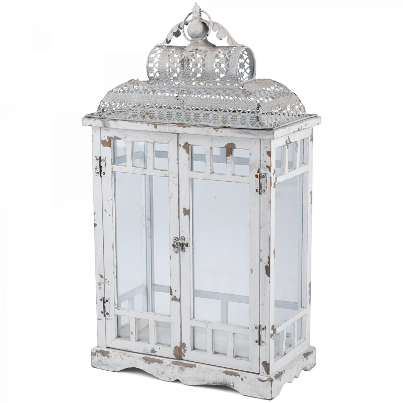Подсвечник Provence Arbor Белый винтажная патина Прозрачное Стекло Подсвечник Provence Arbor Белый винтажная патина Прозрачное Стекло в Рязани | Loft Concept