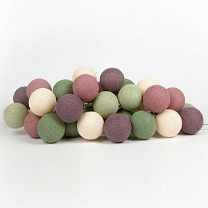 Гирлянда хлопковые фонарики Сotton Ball Forest Fruit