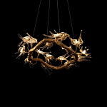 Люстра подвесная с прозрачными стеклянными птичками на ветвях Диаметр 80 см Serip Voa варинант исполнения - 8 | Loft Concept в Рязани