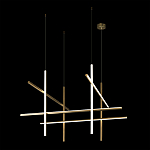 Люстра с 8-ю пересекающимися цилиндрическими плафонами на тонких тросах Trumpet tube варинант исполнения - 3 | Loft Concept в Рязани