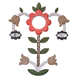 Зеркало-цветок из картона в русском стиле варинант исполнения - 1 | Loft Concept в Рязани