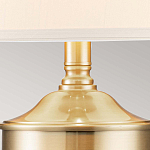 Настольная лампа со тканевым абажуром и прозрачным ребристым стеклянным основанием Quoizel варинант исполнения - 2 | Loft Concept в Рязани