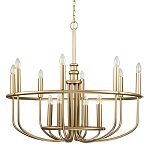  Люстра круглая двухъярусная цвета латунь с 12-ю лампами Kichler варинант исполнения - 1 | Loft Concept в Рязани