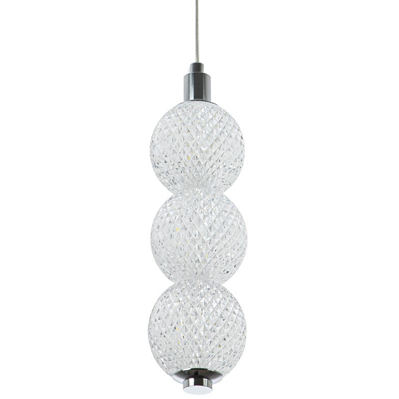Подвесной светодиодный светильник Crystal Globule Hanging Lamp Chrome Хром Прозрачный Подвесной светодиодный светильник Crystal Globule Hanging Lamp Chrome Хром Прозрачный в Рязани | Loft Concept