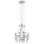 Люстра подвесная из металла с хрустальными подвесками прозрачного цвета Quasar 41 варинант исполнения - 2 | Loft Concept в Рязани