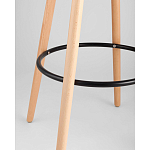 Пластиковый барный стул на ножках из массива бука Eames White варинант исполнения - 4 | Loft Concept в Рязани