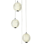 Каскадная люстра с 5-ю плафонами из акрила в виде шара Felice Chandelier Chrome варинант исполнения - 2 | Loft Concept в Рязани