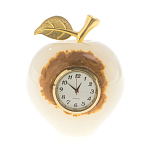 Часы настольные в виде яблока из натурального камня Оникс Stone Clock варинант исполнения - 5 | Loft Concept в Рязани