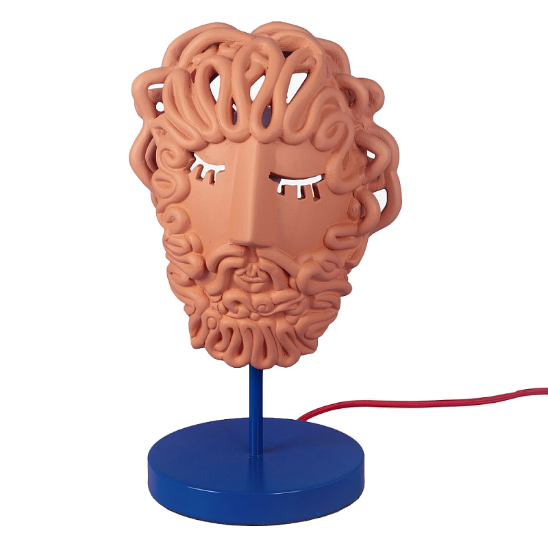 Настольная лампа Seletti Ulysse Mask Терракотовый Синий Настольная лампа Seletti Ulysse Mask Терракотовый Синий в Рязани | Loft Concept