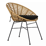 Стул круглый с ротанговым плетением Round Wicker Stool варинант исполнения - 1 | Loft Concept в Рязани