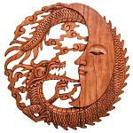 Панно из дерева дракон и луна Panel With Animals варинант исполнения - 1 | Loft Concept в Рязани