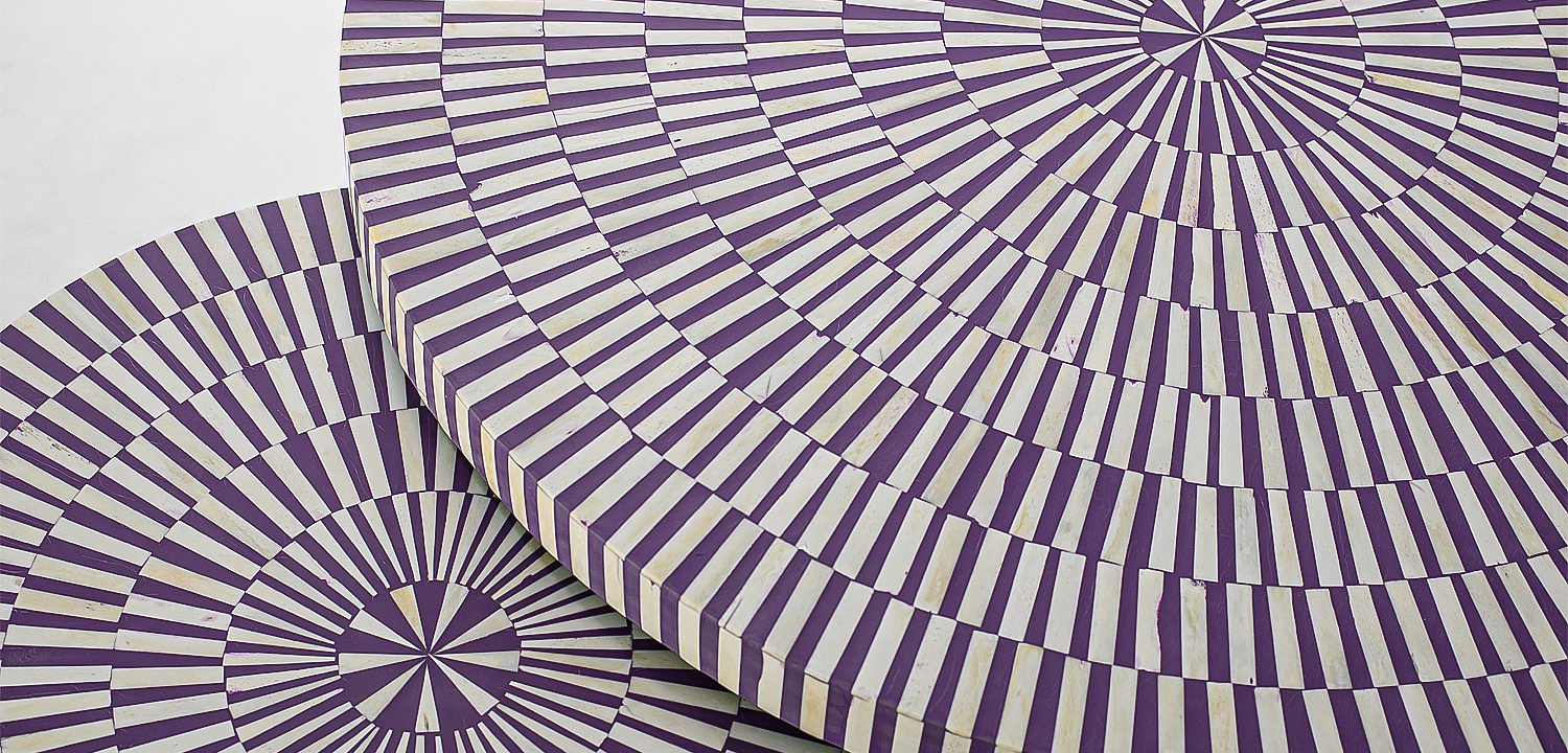Комплект столиков Bone Inlay Round Violet Комплект столиков Bone Inlay Round Violet - Loft-Concept в Рязани