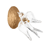 Бра с прозрачной стеклянной фигуркой птички Serip Voa варинант исполнения - 1 | Loft Concept в Рязани