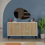 Комод с 3-мя дверцами и выдвижным ящиком цвета светлый дуб SPARK CONSOLE WHITE варинант исполнения - 1 | Loft Concept в Рязани