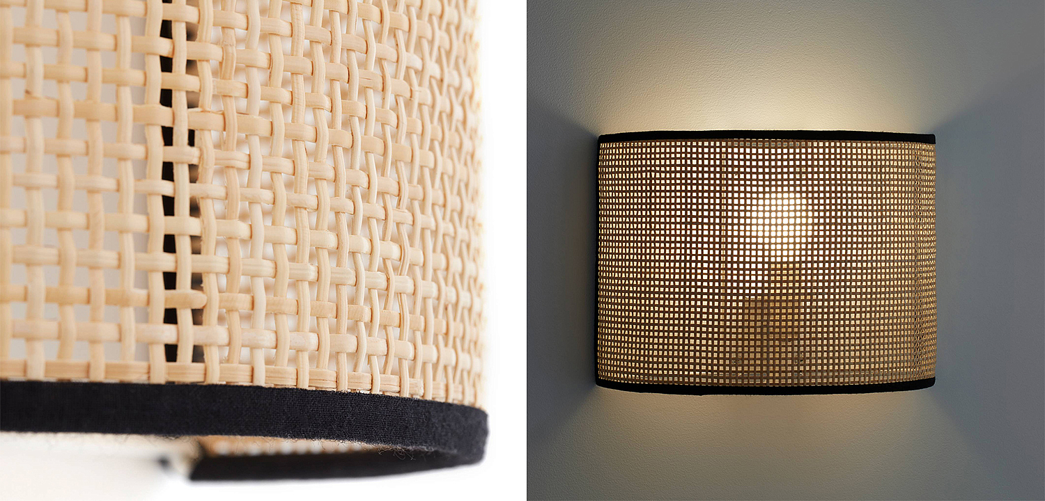 Бра Ottar Wicker Bamboo Cane beige black Бра Ottar Wicker Bamboo Cane beige black - Loft-Concept в Рязани