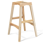 Барный стул со спинкой на 4-х деревянных ножках Оранжевый Велюр Ava Charm варинант исполнения - 4 | Loft Concept в Рязани