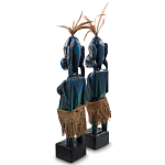 Комплект из 2-х деревянных статуэток Asmat Statuettes Dark Blue варинант исполнения - 2 | Loft Concept в Рязани