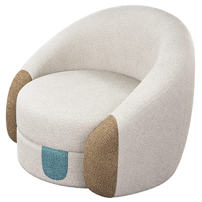 Дизайнерское Кресло Undina Молочный Песочный Голубой в Рязани | Loft Concept 