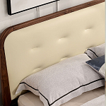 Кровать двуспальная с каркасом из дерева и мягким изголовьем Moon Walnut Bed варинант исполнения - 3 | Loft Concept в Рязани