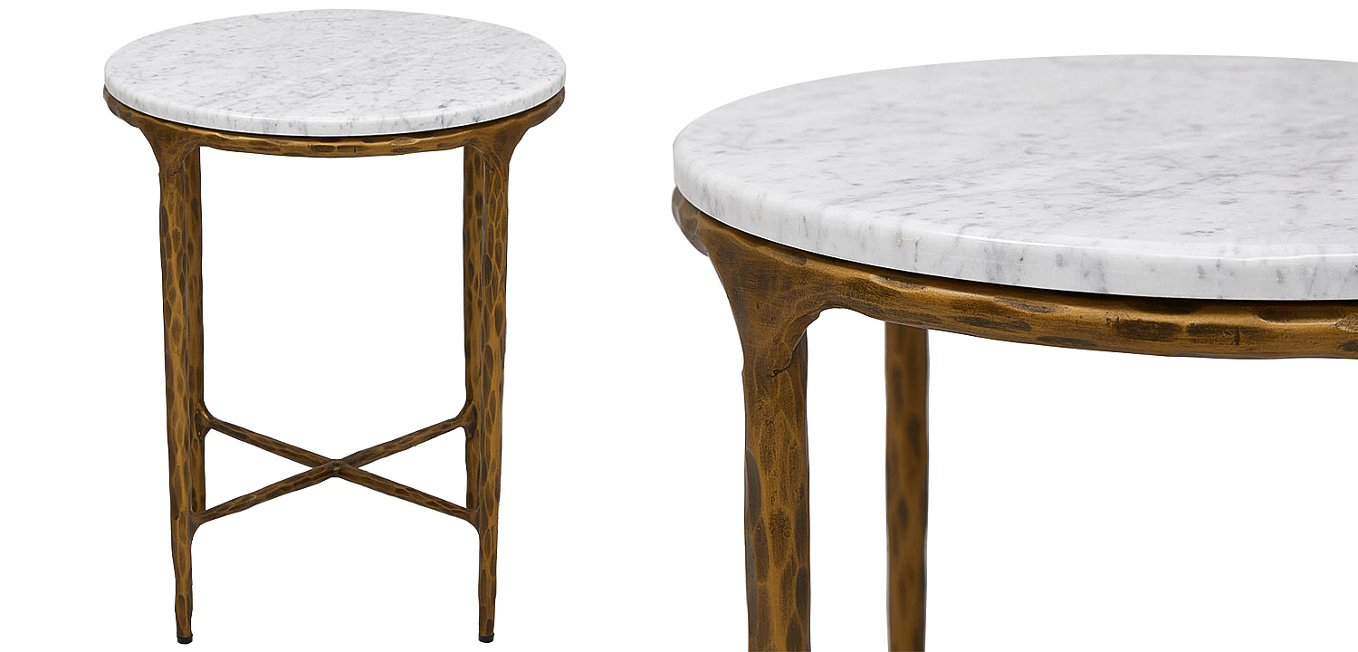 Приставной стол круглый с мраморной столешницей Randy Marble Round Coffee Table Приставной стол круглый с мраморной столешницей Randy Marble Round Coffee Table - Loft-Concept в Рязани