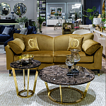 Стол журнальный коричневый на золотом основании Symphony of the Earth варинант исполнения - 3 | Loft Concept в Рязани