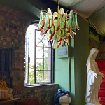 Люстра стеклянная с зелеными лепестками Green Leaf Fall варинант исполнения - 5 | Loft Concept в Рязани