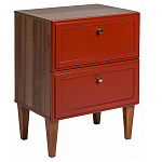 Тумба прикроватная красная из массива бука с 2-мя ящиками Wenge Light варинант исполнения - 1 | Loft Concept в Рязани