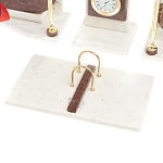 Настольный письменный набор из мрамора и лемезита с гербом и флагом России Marble Accessory варинант исполнения - 4 | Loft Concept в Рязани