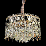 Люстра круглая с хрустальными подвесками на золотистом каркасе Roul Crystal Light варинант исполнения - 1 | Loft Concept в Рязани