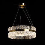 Люстра круглая золотого цвета с прозрачными рельефными стеклянными вставками Textured Glass Chandelier варинант исполнения - 3 | Loft Concept в Рязани