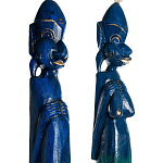 Комплект из 2-х деревянных статуэток Asmat Tall Statuettes Blue варинант исполнения - 3 | Loft Concept в Рязани