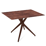 Стол обеденный с коричневой прямоугольной столешницей из керамики на четырех пластиковых ножках Brown Ceramics варинант исполнения - 1 | Loft Concept в Рязани