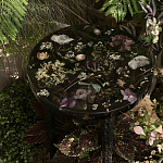 Круглый журнальный столик со столешницей из эпоксидной смолы Epoxy Resin Flowers Coffee Table варинант исполнения - 7 | Loft Concept в Рязани