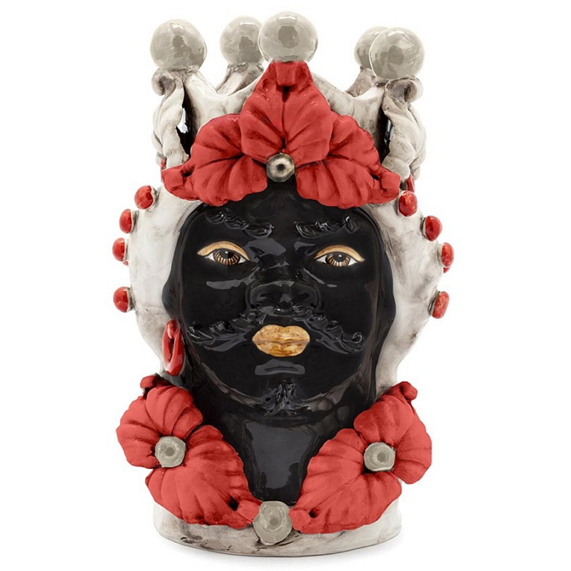 Ваза Vase Moro Man Eve Red Черный Бежевый Красный Ваза Vase Moro Man Eve Red Черный Бежевый Красный в Рязани | Loft Concept