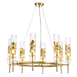 Люстра подвесная круглая с 8-ю цилиндрическими плафонами из стекла LIAISON варинант исполнения - 4 | Loft Concept в Рязани