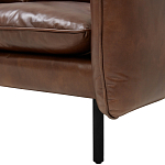 Трехместный кожаный диван на ножках темно-коричневый Tailler Sofa Brown варинант исполнения - 4 | Loft Concept в Рязани