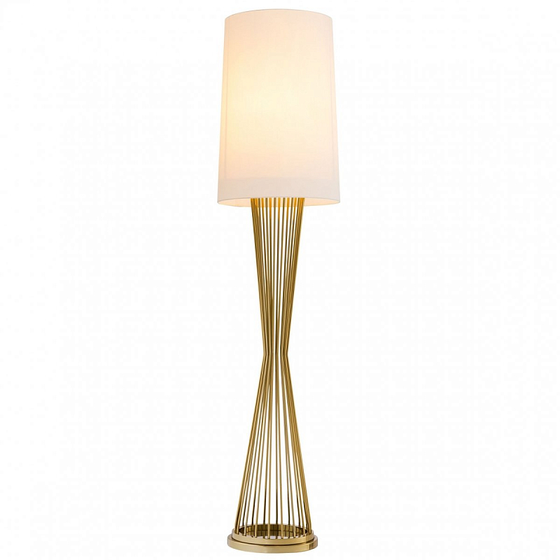 Торшер Eichholtz Floor Lamp Holmes Белый Глянцевое золото Торшер Eichholtz Floor Lamp Holmes Белый Глянцевое золото в Рязани | Loft Concept