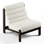 Кресло с деревянным каркасом и обивкой из белой ткани букле Medieval Furniture варинант исполнения - 1 | Loft Concept в Рязани