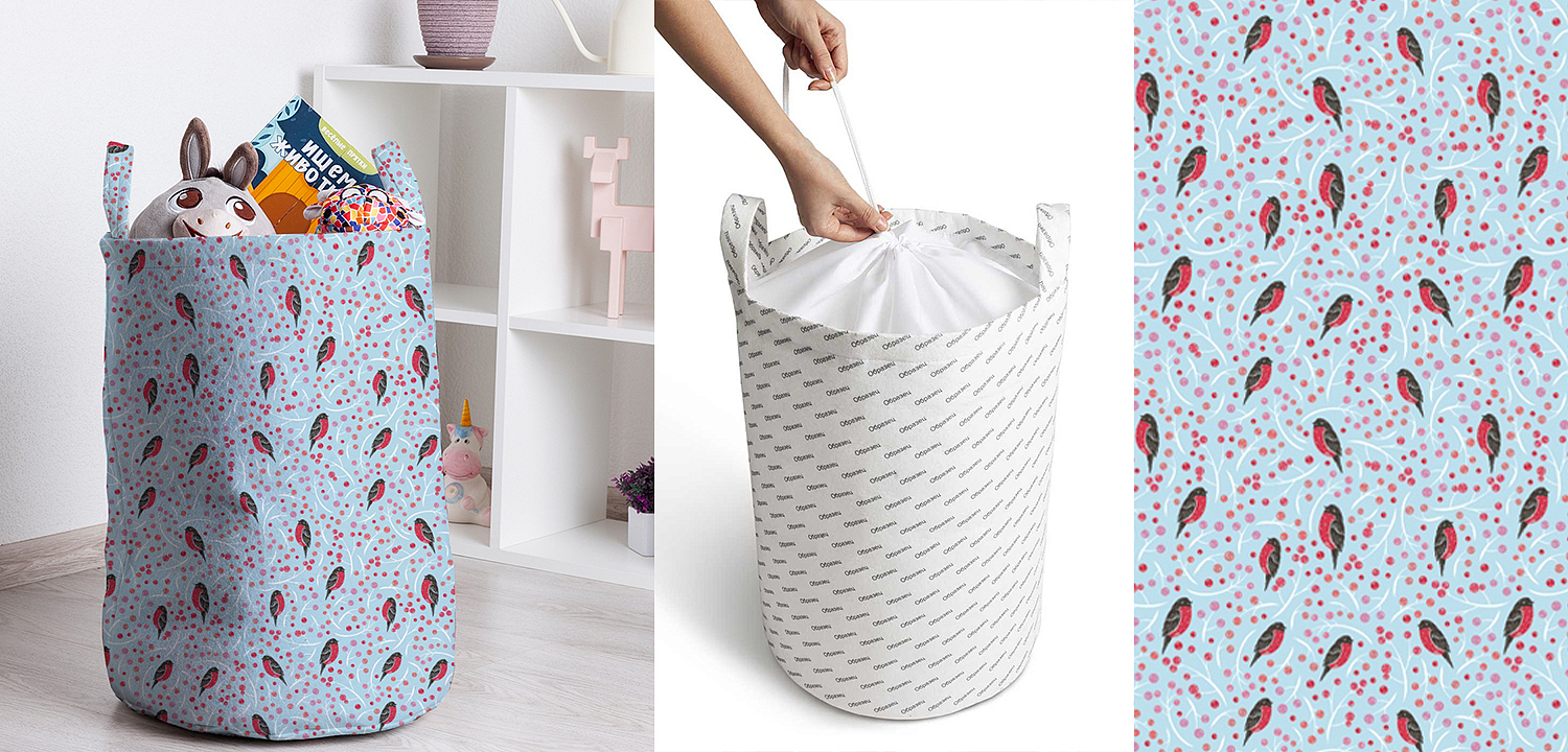 Корзина Bullfinches Pattern Basket Корзина Bullfinches Pattern Basket - Loft-Concept в Рязани