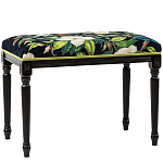 Банкетка из натурального бука черная с изображением птиц и цветов Blooming Birds2 варинант исполнения - 1 | Loft Concept в Рязани