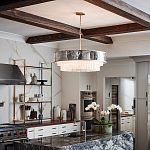 Люстра круглая с подвесками из текстурированного стекла молочного цвета Hinkley варинант исполнения - 8 | Loft Concept в Рязани