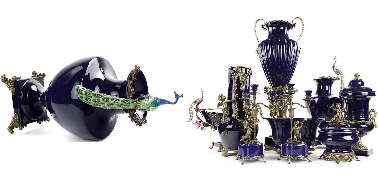 Ваза Selenia Blue Vase Peacock Ваза Selenia Blue Vase Peacock - Loft-Concept в Рязани