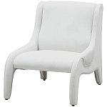 Дизайнерское кресло белое в мягкой велюровой обивке Granger Armchair White варинант исполнения - 1 | Loft Concept в Рязани