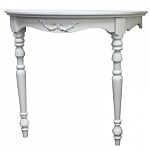 Консоль настенная полукруглая из массива бука с легкими потертостями White Provence варинант исполнения - 1 | Loft Concept в Рязани