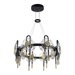 Люстра подвесная круглая черного цвета с круглыми прозрачными плафонами Virelia  варинант исполнения - 5 | Loft Concept в Рязани