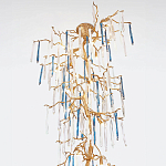 Люстра с голубыми и прозрачными подвесками в форме капель Blue Drop Chandelier варинант исполнения - 1 | Loft Concept в Рязани